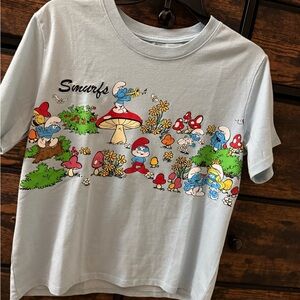 Smurfs Village Scene Women's T-Shirt Size Medium - New with Tags